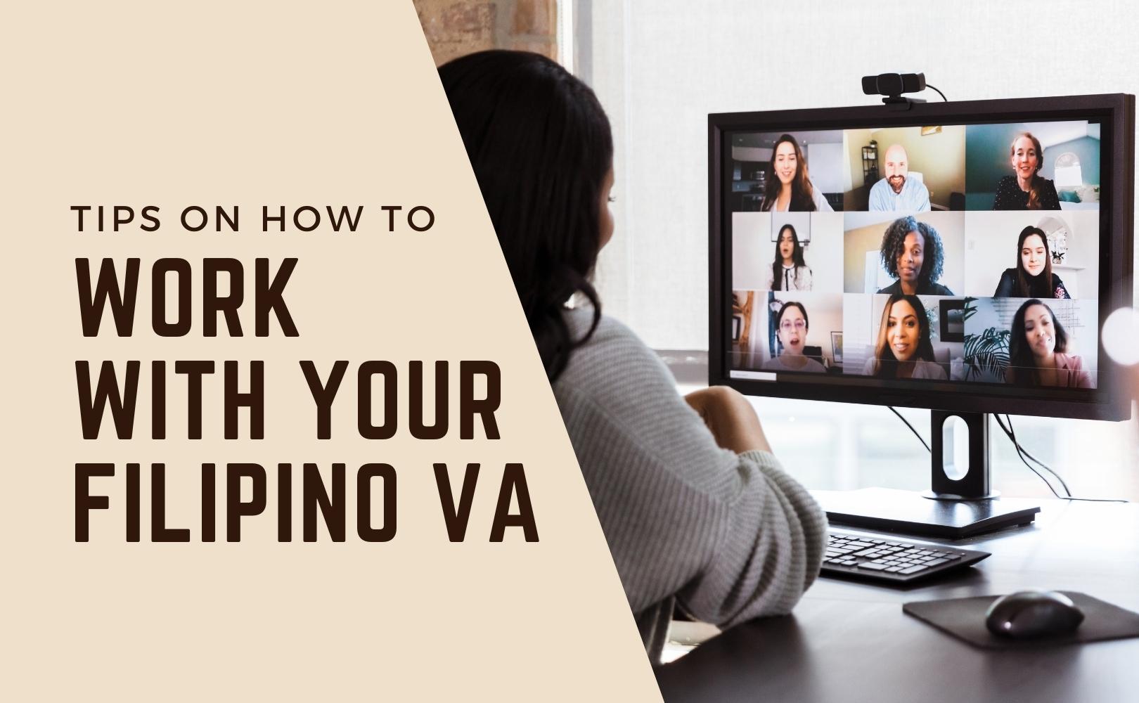 Filipino Virtual Assistant having a remote meeting