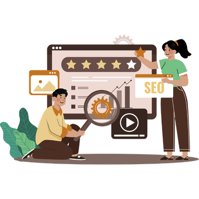 two seo experts doing seo campaign